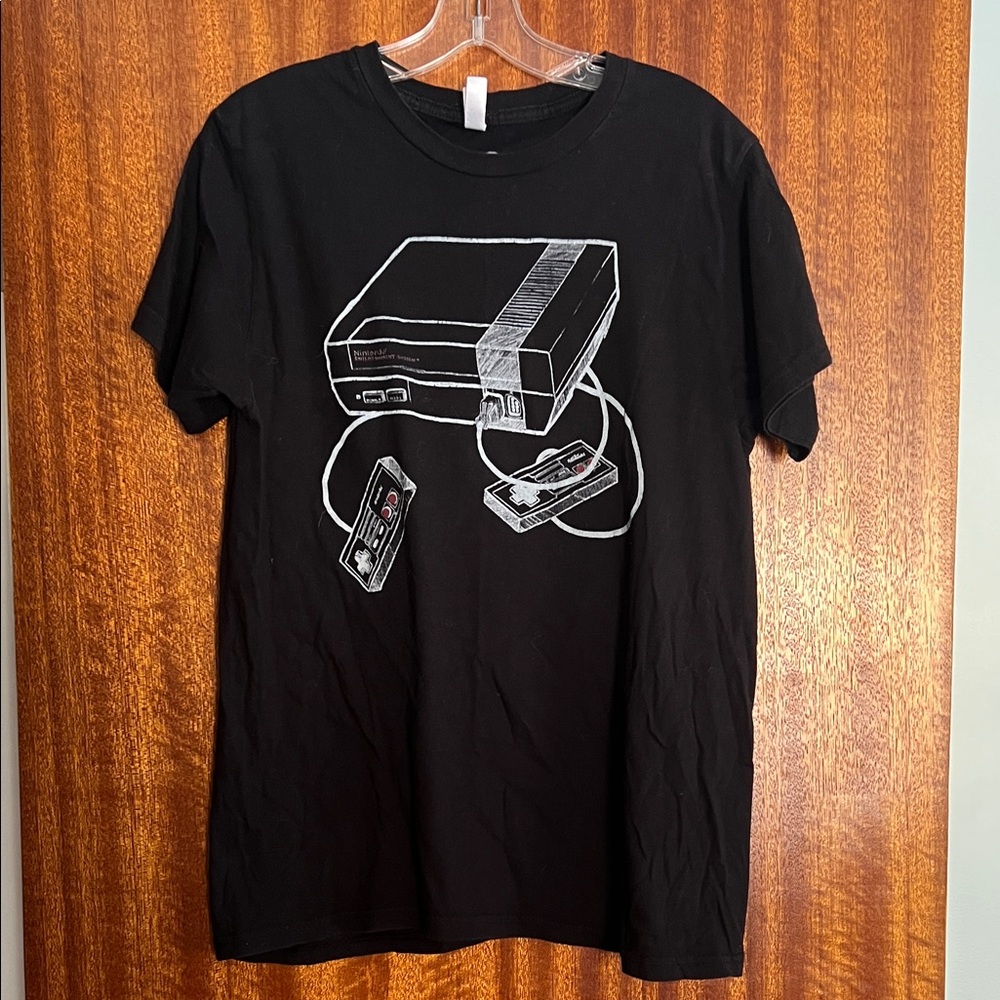 Black Nintendo Graphic T-Shirt with Console Design